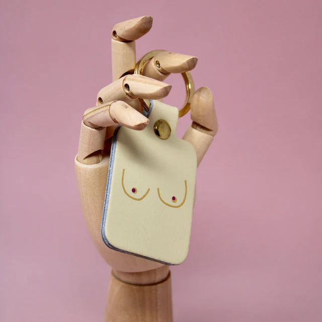 Boobs Keyring - Cream