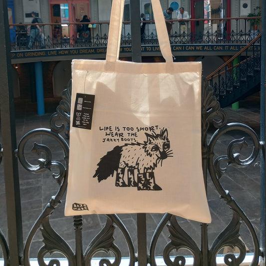 Life is Short, Wear the Jazzy Boots- Natural Colour Tote Bag