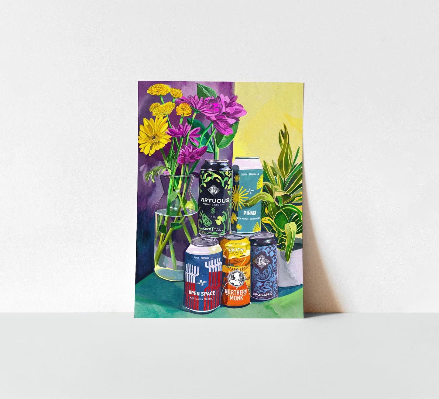 Leeds Art Print, Craft Beer Cans - A4