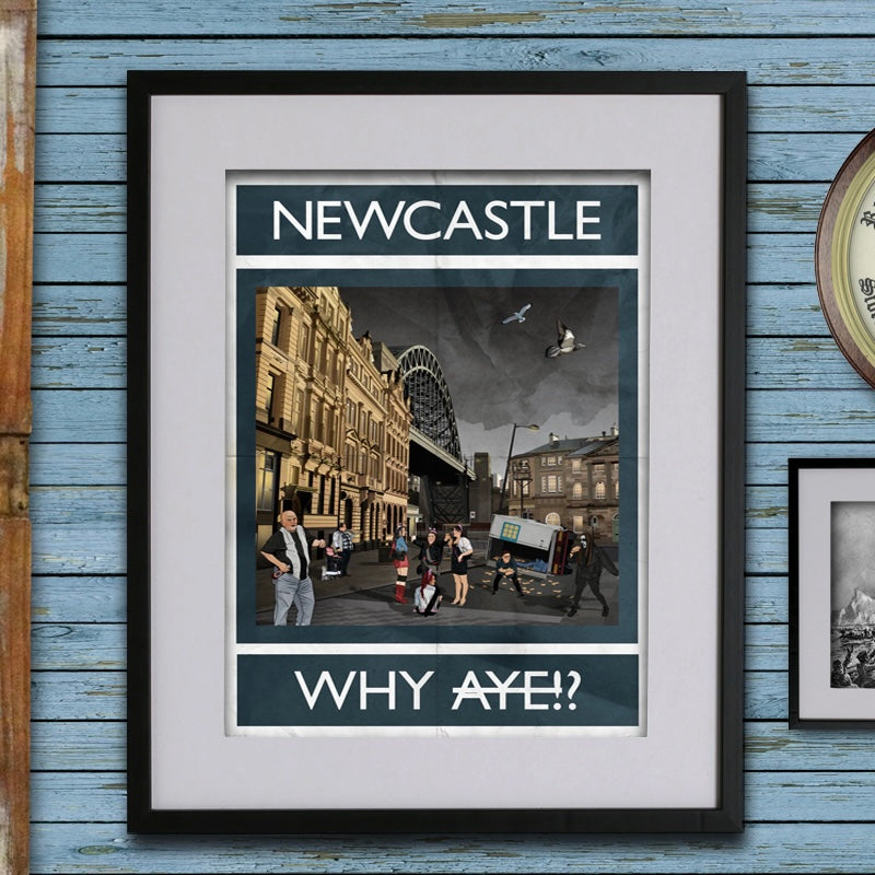 Newcastle Rubbish Seaside Print - A4
