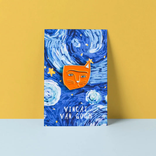 Vincat Van Gogh - Cat Artist Pin