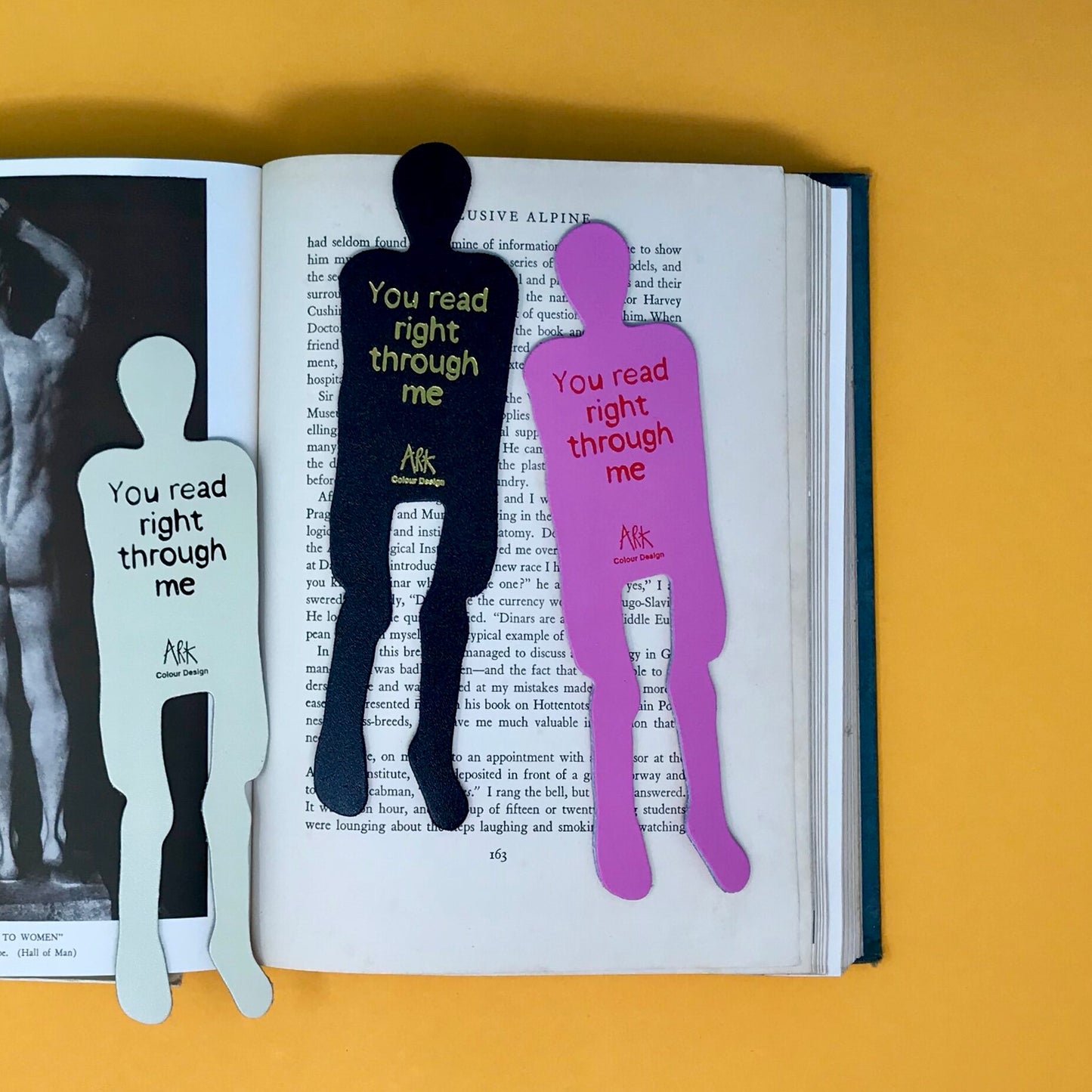 Skeleton Bookmark - Red/Hot Pink