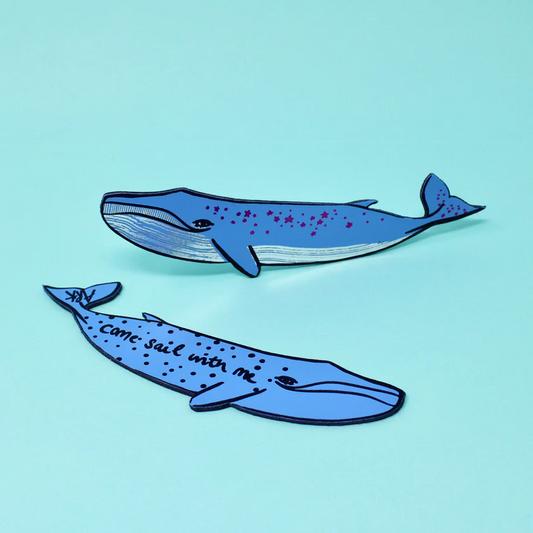 Whale Bookmark - Heritage Blue