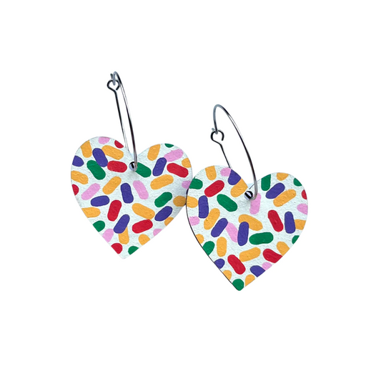 Confetti Hearts Large Dangles - Ivy & Ginger