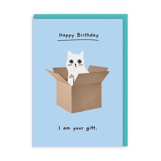 Cat I Am Your Gift - Birthday Card