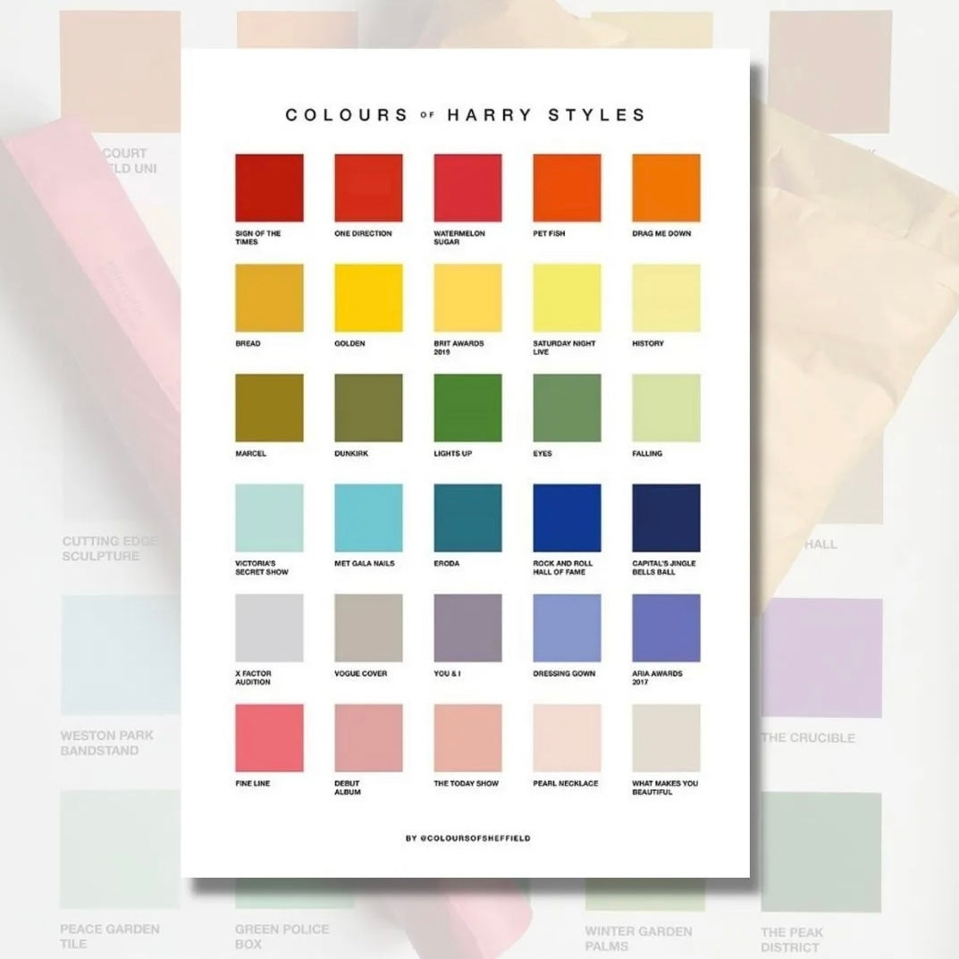 Colours of Harry Styles A4 Print