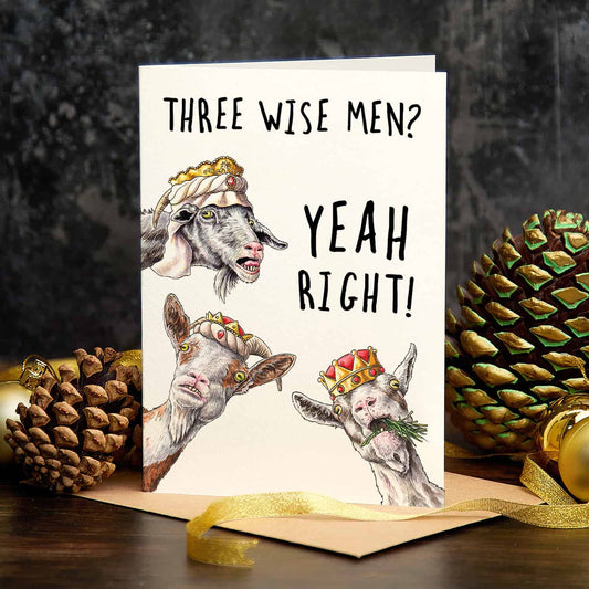 Three Wise Goats - Greetings Card