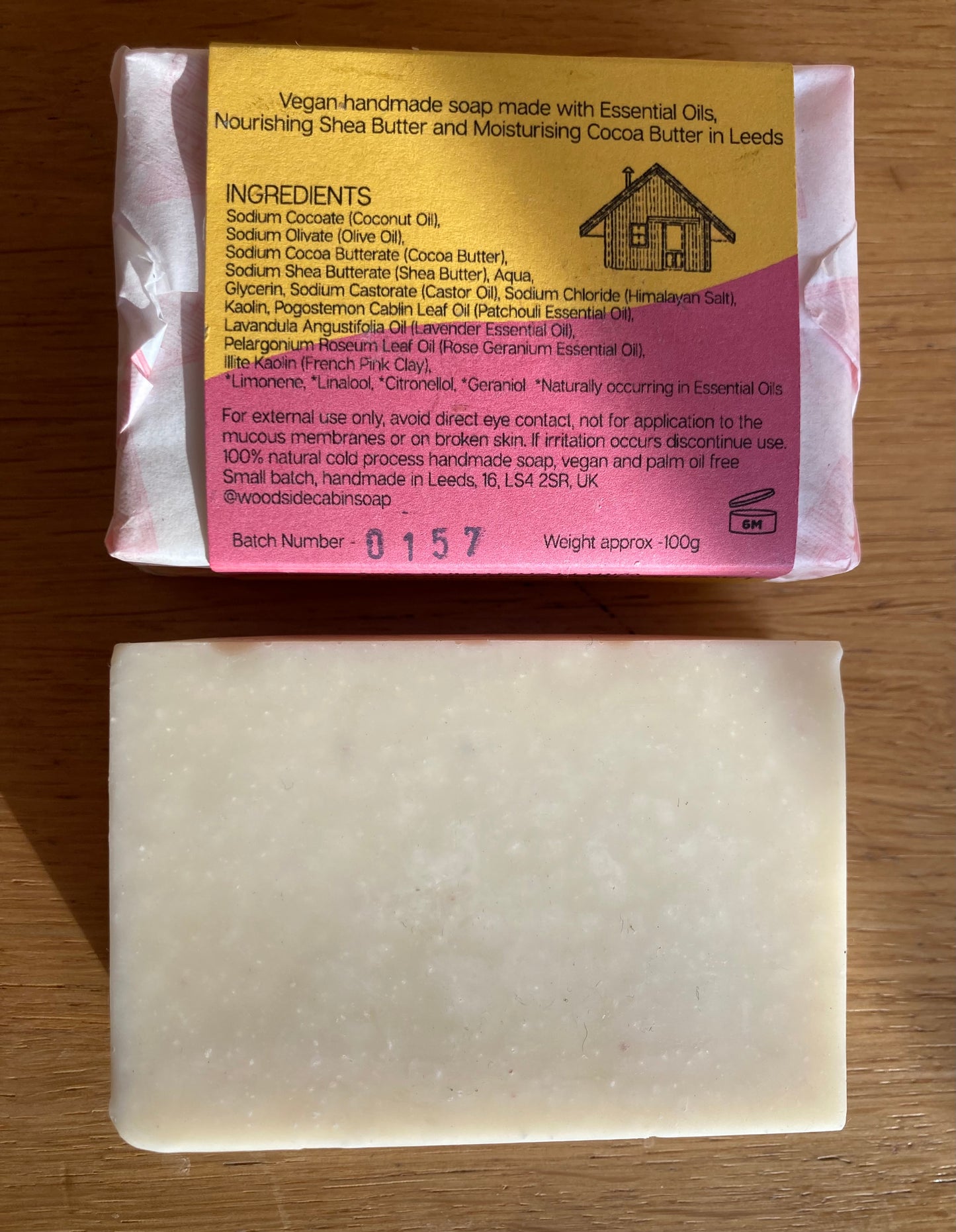 Lavender, Rose Geranium and Patchouli with French Pink Clay Soap