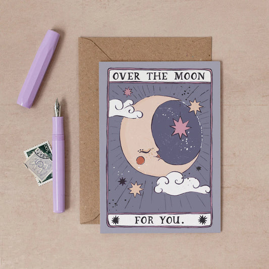 Over The Moon - Greetings Card