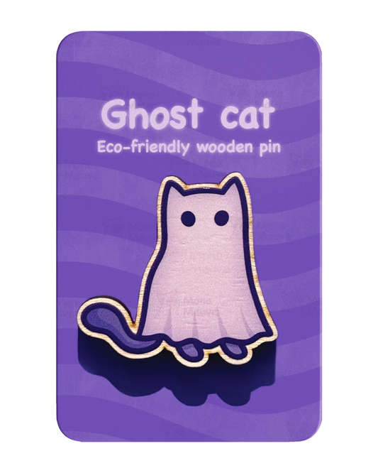 Ghost Cat Pin Badge