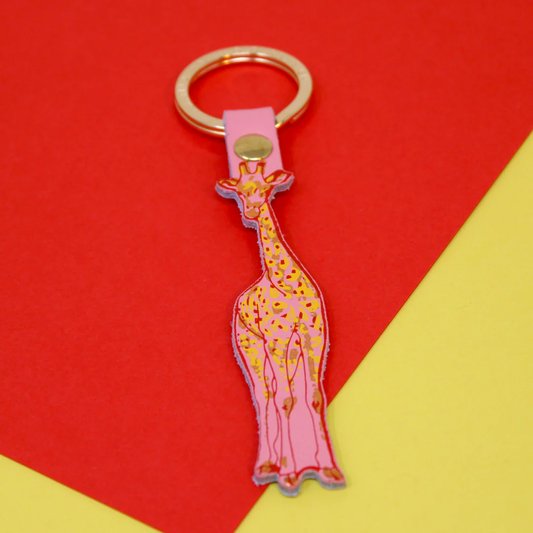 Giraffe Keyring - Pink