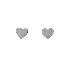 Silver heart small studs - Ivy & Ginger