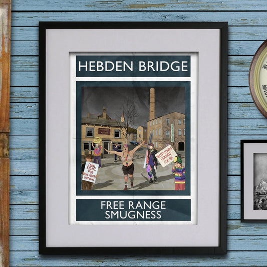 Hebden Bridge Rubbish Seaside Print - A4