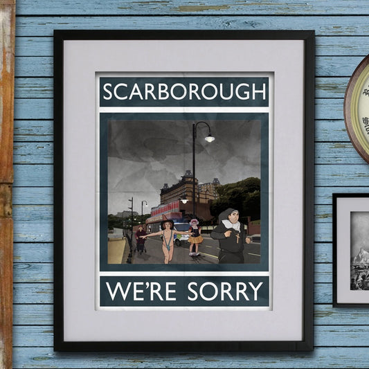 Scarborough Rubbish Seaside Print - A4