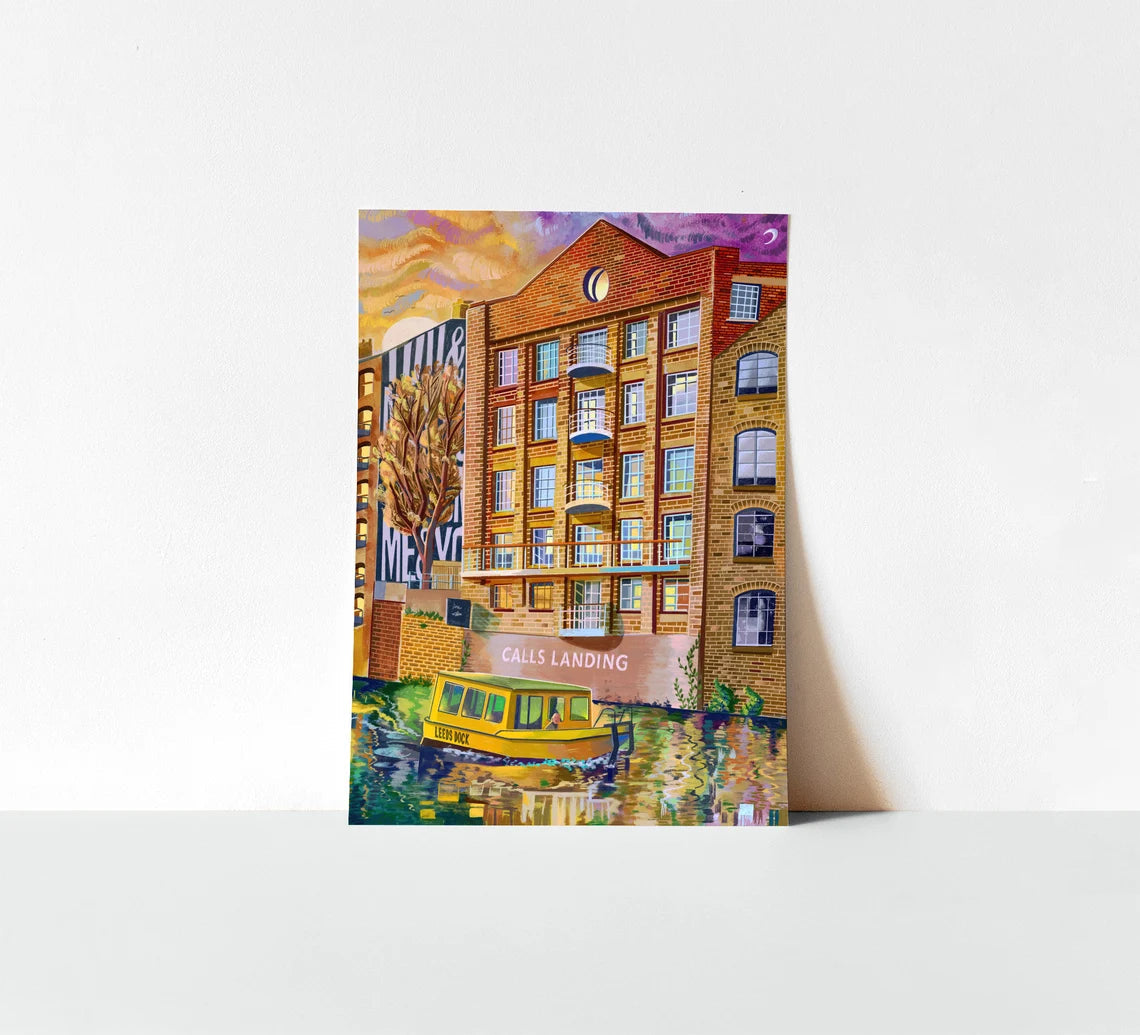 Leeds Art Print, Leeds Dock, Calls Landing - A4