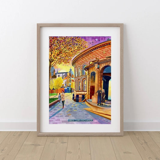 Leeds Art Print, Leeds Corn Exchange, A4