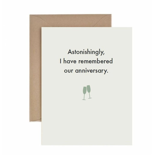 Astonishingly I Have Remembered Our Anniversary - Anniversary Card