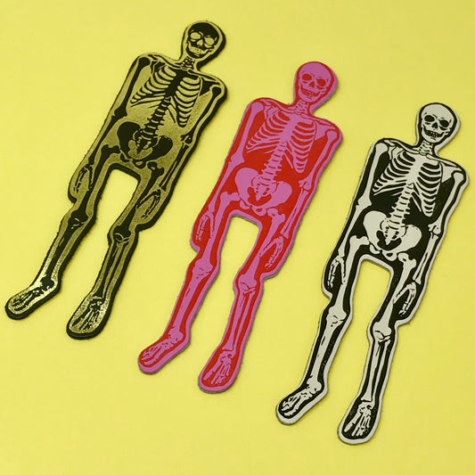 Skeleton Bookmark - Red/Hot Pink