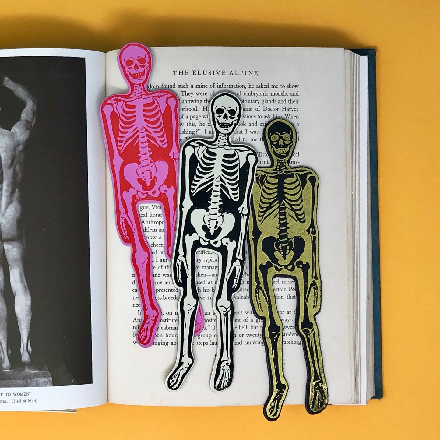 Skeleton Bookmark - Black/Gold