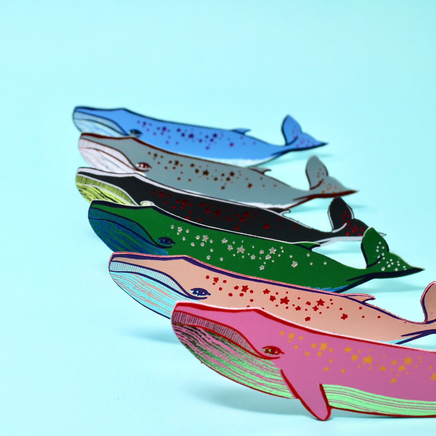 Whale Bookmark - Grey